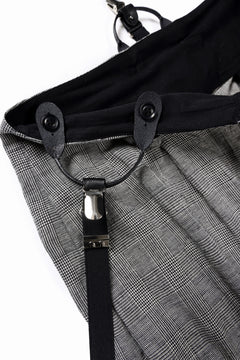 画像をギャラリービューアに読み込む, Y's SUSPENDER PANTS / COLLAGE HOUNDTOOTH (GREY)