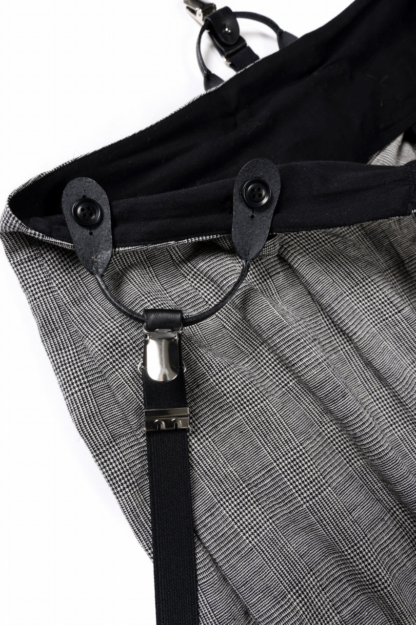 画像をギャラリービューアに読み込む, Y's SUSPENDER PANTS / COLLAGE HOUNDTOOTH (GREY)