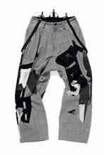 画像をギャラリービューアに読み込む, Y's SUSPENDER PANTS / COLLAGE HOUNDTOOTH (GREY)