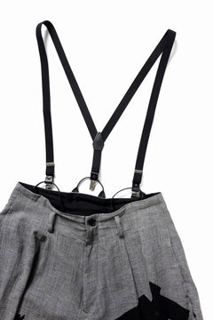 画像をギャラリービューアに読み込む, Y's SUSPENDER PANTS / COLLAGE HOUNDTOOTH (GREY)