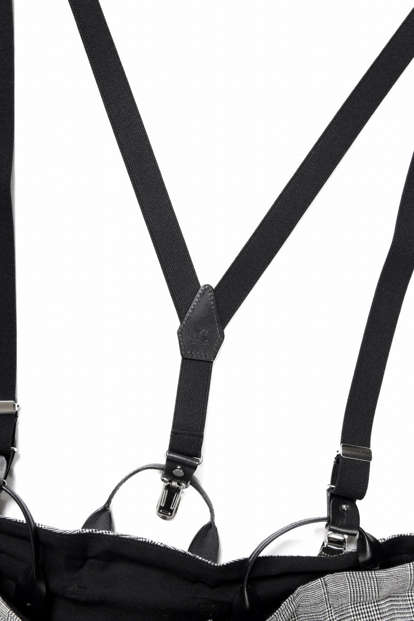 画像をギャラリービューアに読み込む, Y's SUSPENDER PANTS / COLLAGE HOUNDTOOTH (GREY)