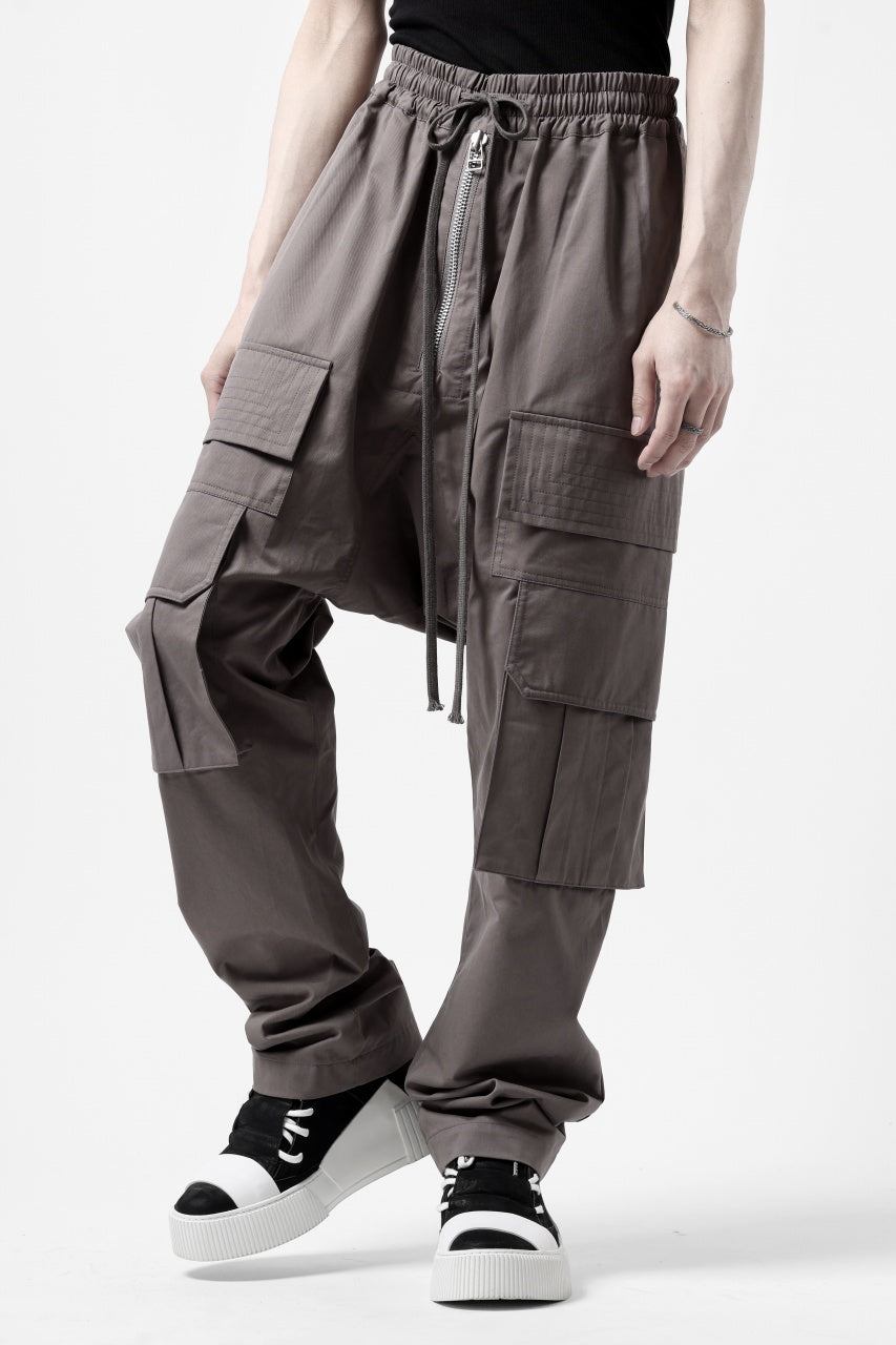 画像をギャラリービューアに読み込む, A.F ARTEFACT FRONT ZIP CARGO SARROUEL EASY PANTS (GREY)