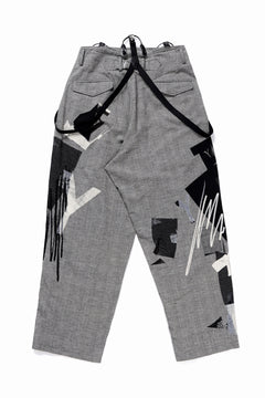 画像をギャラリービューアに読み込む, Y's SUSPENDER PANTS / COLLAGE HOUNDTOOTH (GREY)