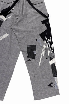 画像をギャラリービューアに読み込む, Y's SUSPENDER PANTS / COLLAGE HOUNDTOOTH (GREY)