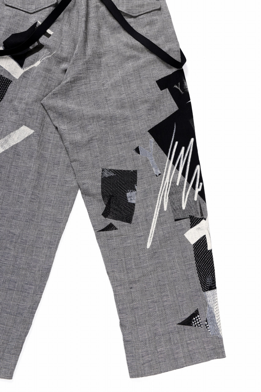 画像をギャラリービューアに読み込む, Y's SUSPENDER PANTS / COLLAGE HOUNDTOOTH (GREY)