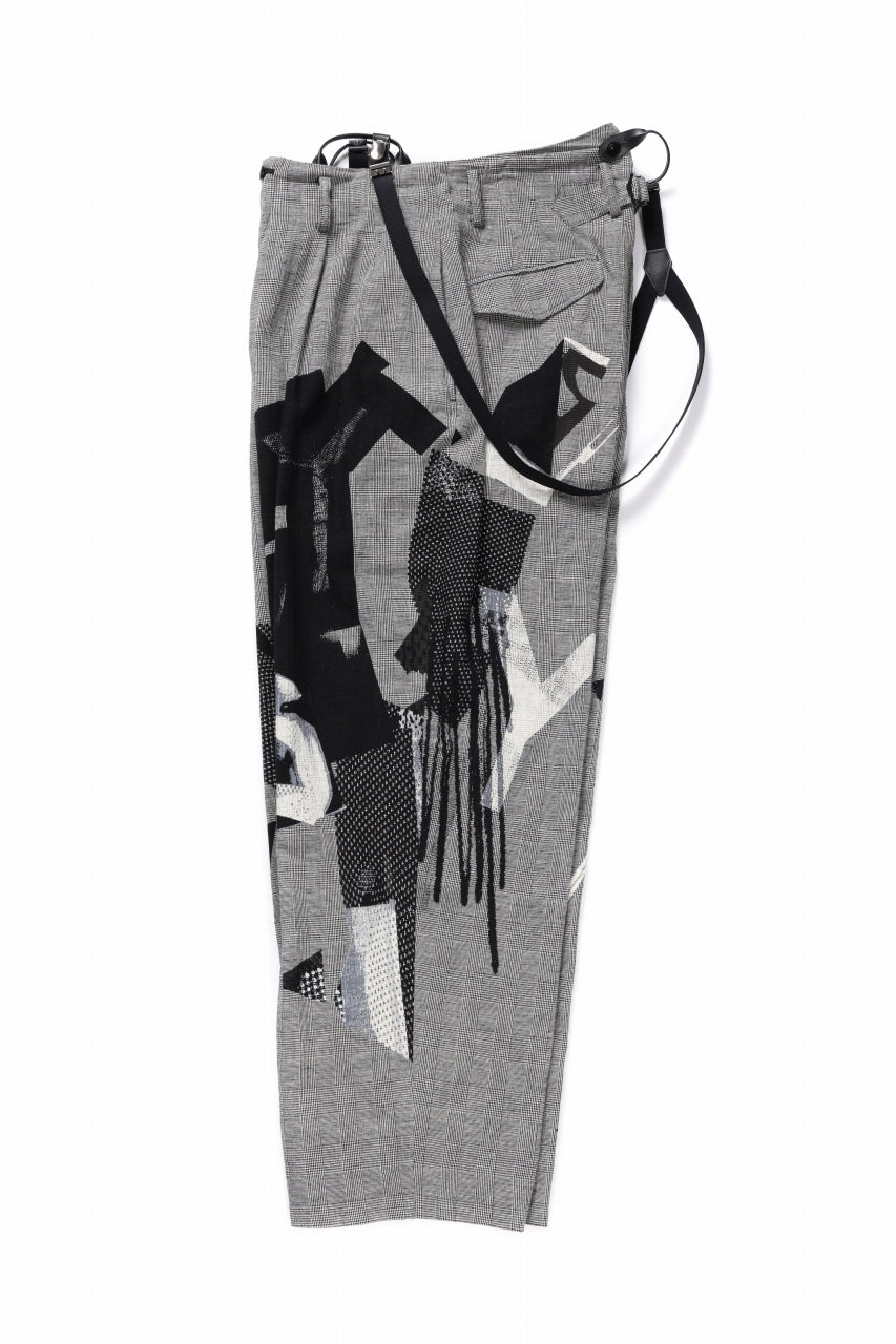 画像をギャラリービューアに読み込む, Y's SUSPENDER PANTS / COLLAGE HOUNDTOOTH (GREY)