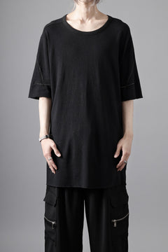 画像をギャラリービューアに読み込む, thom/krom SLIM FIT SHORT SLEEVE TEE / LINEN COTTON JERSEY (BLACK)