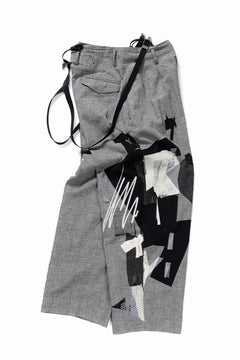 画像をギャラリービューアに読み込む, Y's SUSPENDER PANTS / COLLAGE HOUNDTOOTH (GREY)