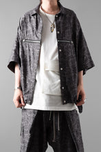 画像をギャラリービューアに読み込む, A.F ARTEFACT FRONT ZIP SQUEEZING SHIRT / PAISLEY JACQUARD (D.GREY)