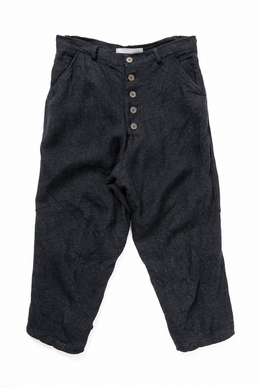 画像をギャラリービューアに読み込む, YUTA MATSUOKA cropped pants / medium white dyed linen (blue black)