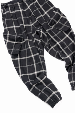 画像をギャラリービューアに読み込む, Y's ZIP POCKET TAPERED PANTS / LINEN PLAID (BLACK)