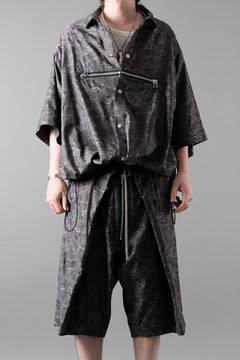 画像をギャラリービューアに読み込む, A.F ARTEFACT FRONT ZIP SQUEEZING SHIRT / PAISLEY JACQUARD (D.GREY)