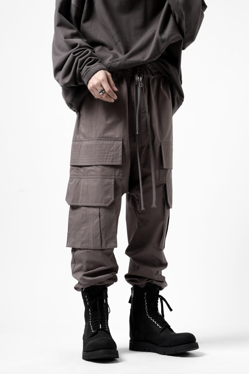 画像をギャラリービューアに読み込む, A.F ARTEFACT FRONT ZIP CARGO SARROUEL EASY PANTS (GREY)