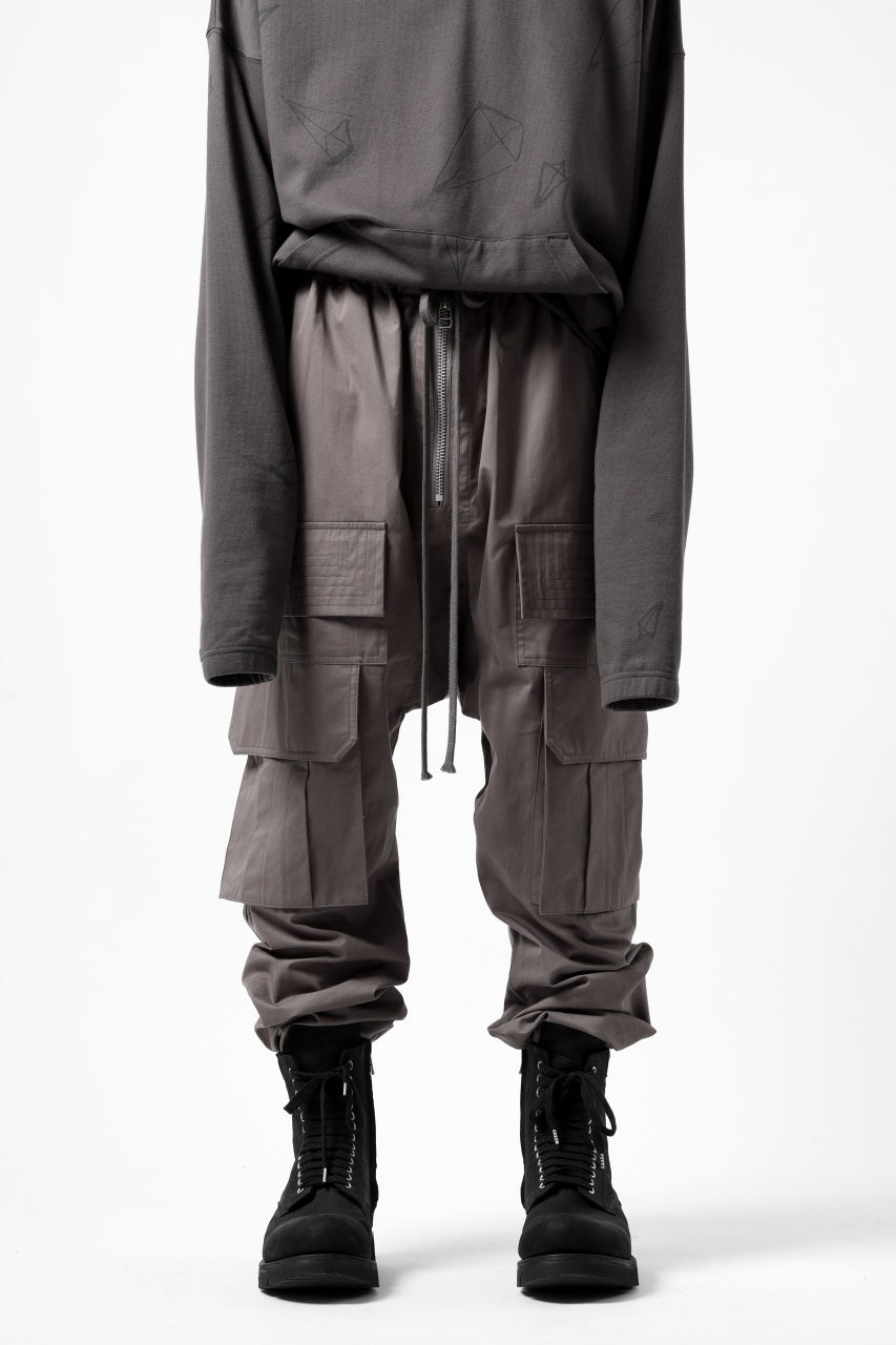 画像をギャラリービューアに読み込む, A.F ARTEFACT FRONT ZIP CARGO SARROUEL EASY PANTS (GREY)