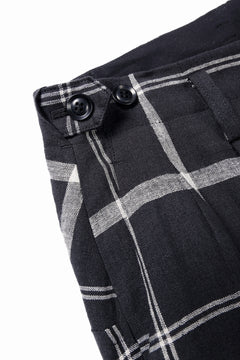 画像をギャラリービューアに読み込む, Y's ZIP POCKET TAPERED PANTS / LINEN PLAID (BLACK)