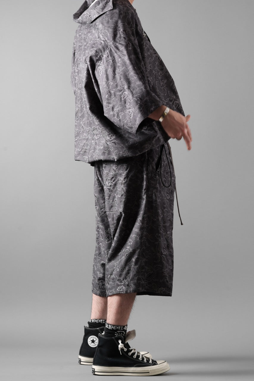 画像をギャラリービューアに読み込む, A.F ARTEFACT FRONT ZIP SQUEEZING SHIRT / PAISLEY JACQUARD (D.GREY)