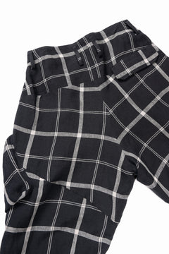 画像をギャラリービューアに読み込む, Y's ZIP POCKET TAPERED PANTS / LINEN PLAID (BLACK)
