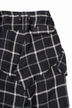 画像をギャラリービューアに読み込む, Y's ZIP POCKET TAPERED PANTS / LINEN PLAID (BLACK)