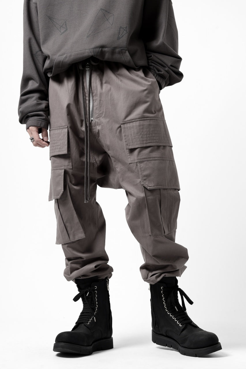 画像をギャラリービューアに読み込む, A.F ARTEFACT FRONT ZIP CARGO SARROUEL EASY PANTS (GREY)