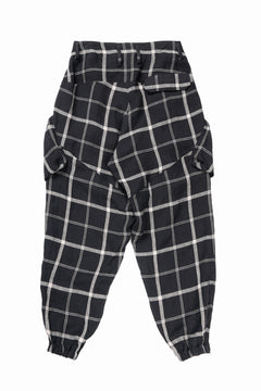 画像をギャラリービューアに読み込む, Y's ZIP POCKET TAPERED PANTS / LINEN PLAID (BLACK)