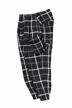 画像をギャラリービューアに読み込む, Y's ZIP POCKET TAPERED PANTS / LINEN PLAID (BLACK)