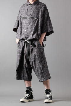 画像をギャラリービューアに読み込む, A.F ARTEFACT FRONT ZIP SQUEEZING SHIRT / PAISLEY JACQUARD (D.GREY)