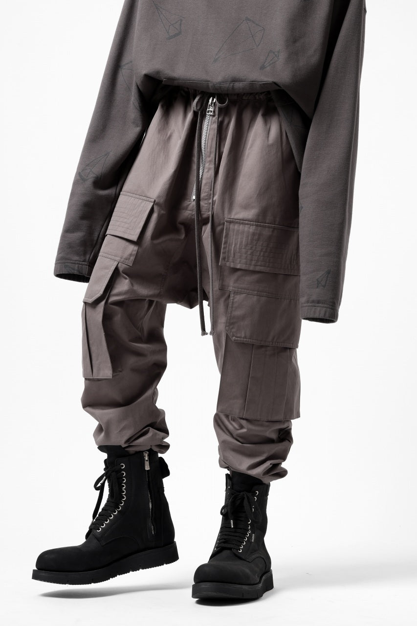 画像をギャラリービューアに読み込む, A.F ARTEFACT FRONT ZIP CARGO SARROUEL EASY PANTS (GREY)