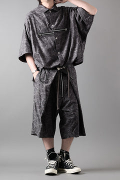 画像をギャラリービューアに読み込む, A.F ARTEFACT FRONT ZIP SQUEEZING SHIRT / PAISLEY JACQUARD (D.GREY)
