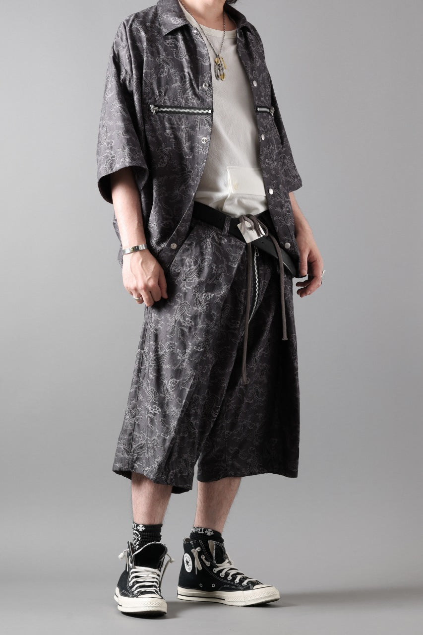 画像をギャラリービューアに読み込む, A.F ARTEFACT FRONT ZIP SQUEEZING SHIRT / PAISLEY JACQUARD (D.GREY)