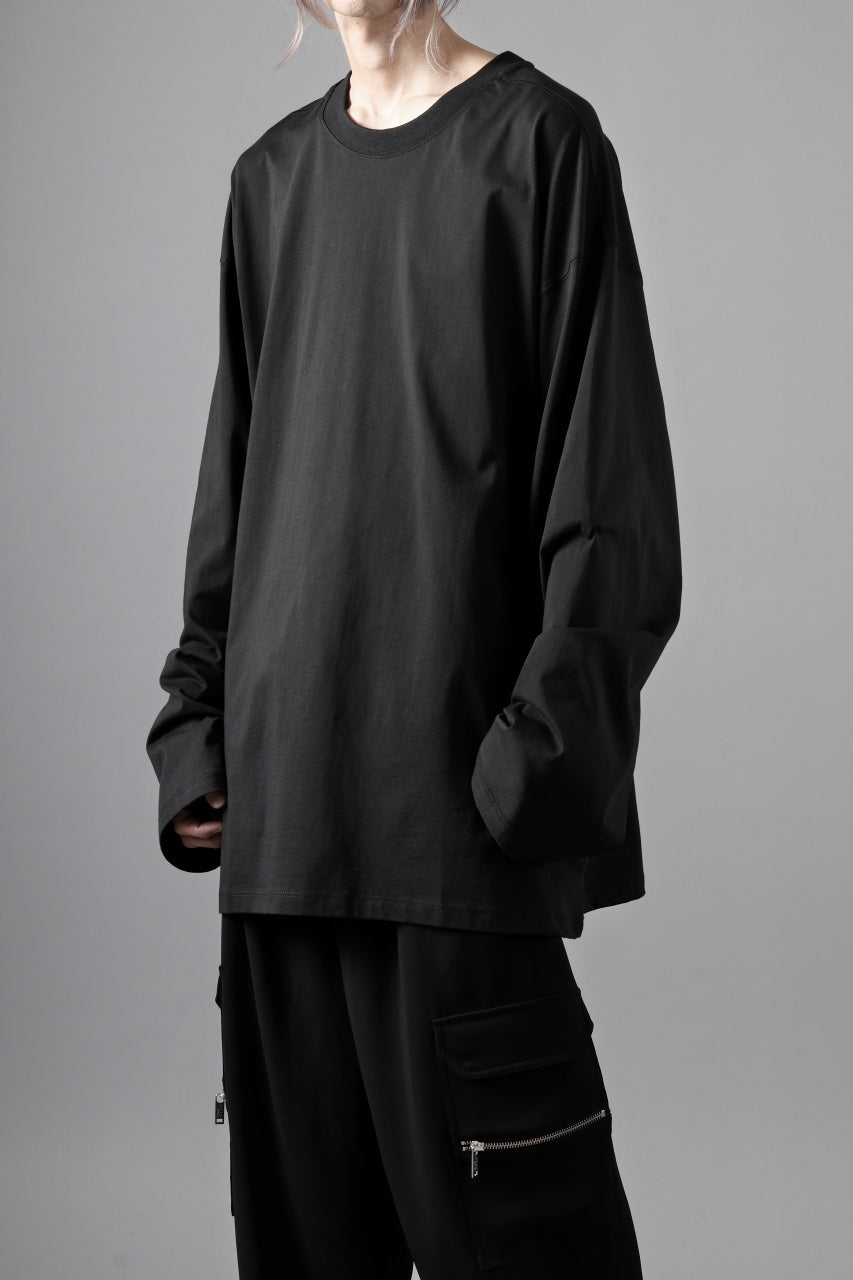 Load image into Gallery viewer, thom/krom OVERSIZED WIDE LONG SLEEVE TEE / COTTON JERSEY (BLACK)