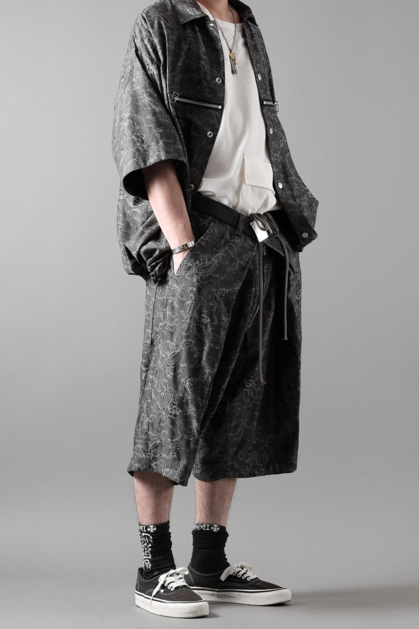 画像をギャラリービューアに読み込む, A.F ARTEFACT FRONT ZIP SQUEEZING SHIRT / PAISLEY JACQUARD (D.GREY)