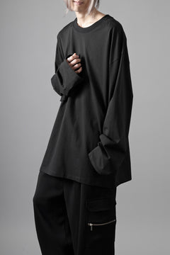 画像をギャラリービューアに読み込む, thom/krom OVERSIZED WIDE LONG SLEEVE TEE / COTTON JERSEY (BLACK)