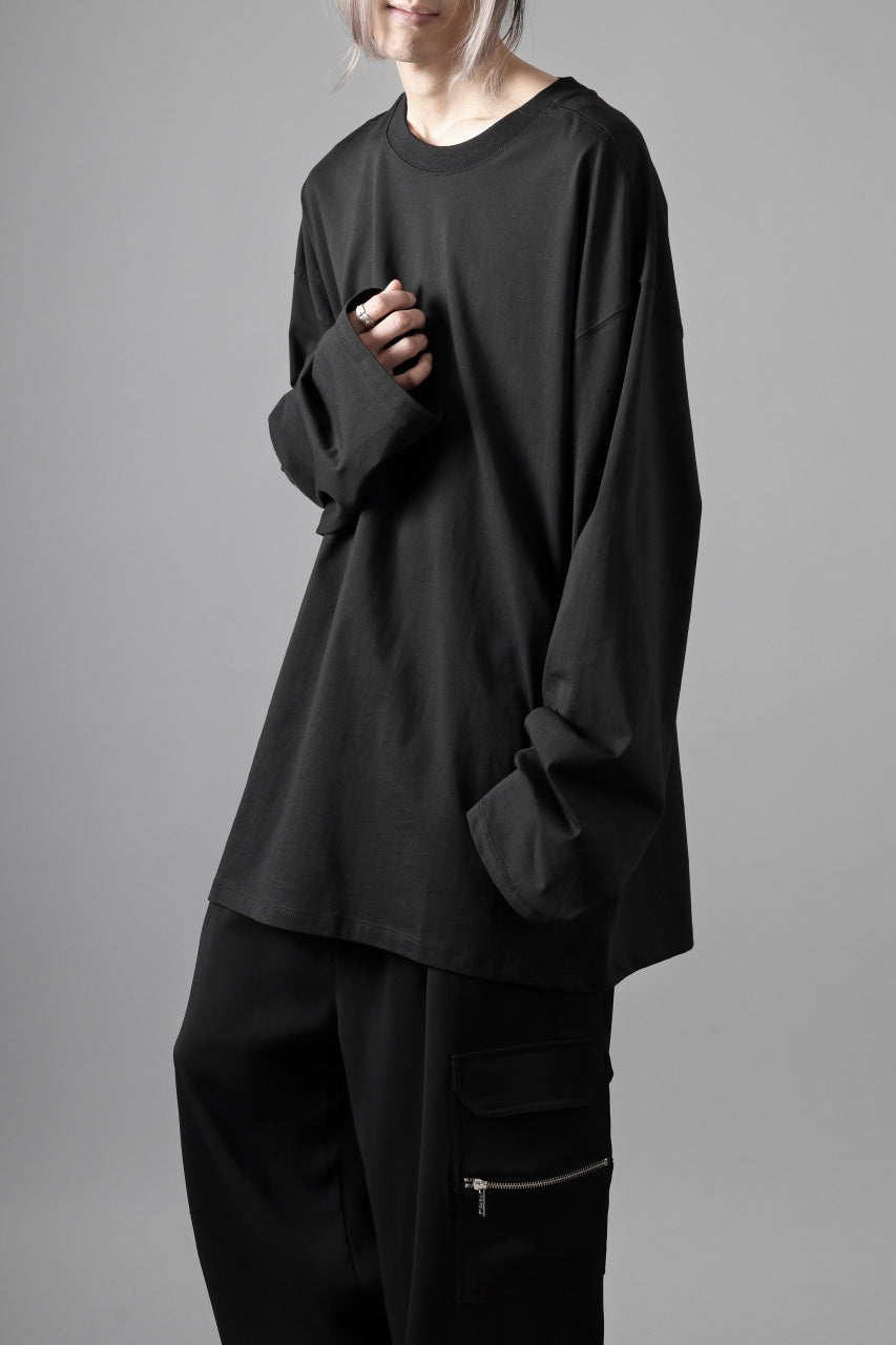 Load image into Gallery viewer, thom/krom OVERSIZED WIDE LONG SLEEVE TEE / COTTON JERSEY (BLACK)