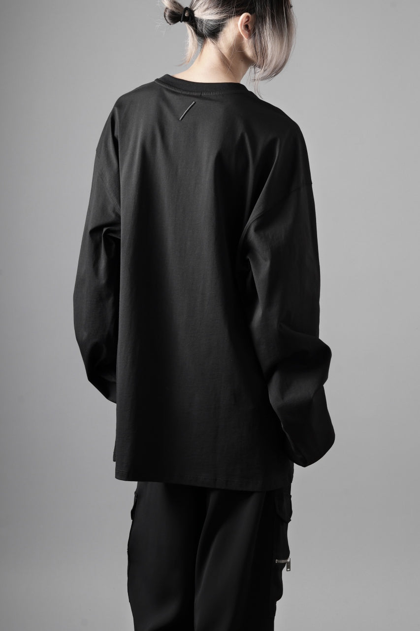 画像をギャラリービューアに読み込む, thom/krom OVERSIZED WIDE LONG SLEEVE TEE / COTTON JERSEY (BLACK)