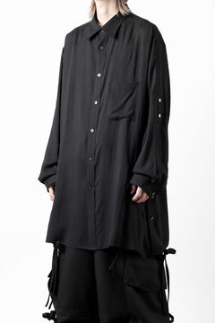 画像をギャラリービューアに読み込む, Y's for men BIG SHIRT / CELLULOSE LAWN (BLACK)