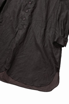 画像をギャラリービューアに読み込む, YUTA MATSUOKA long shirt / bengala ink coating linen (reddish brown)