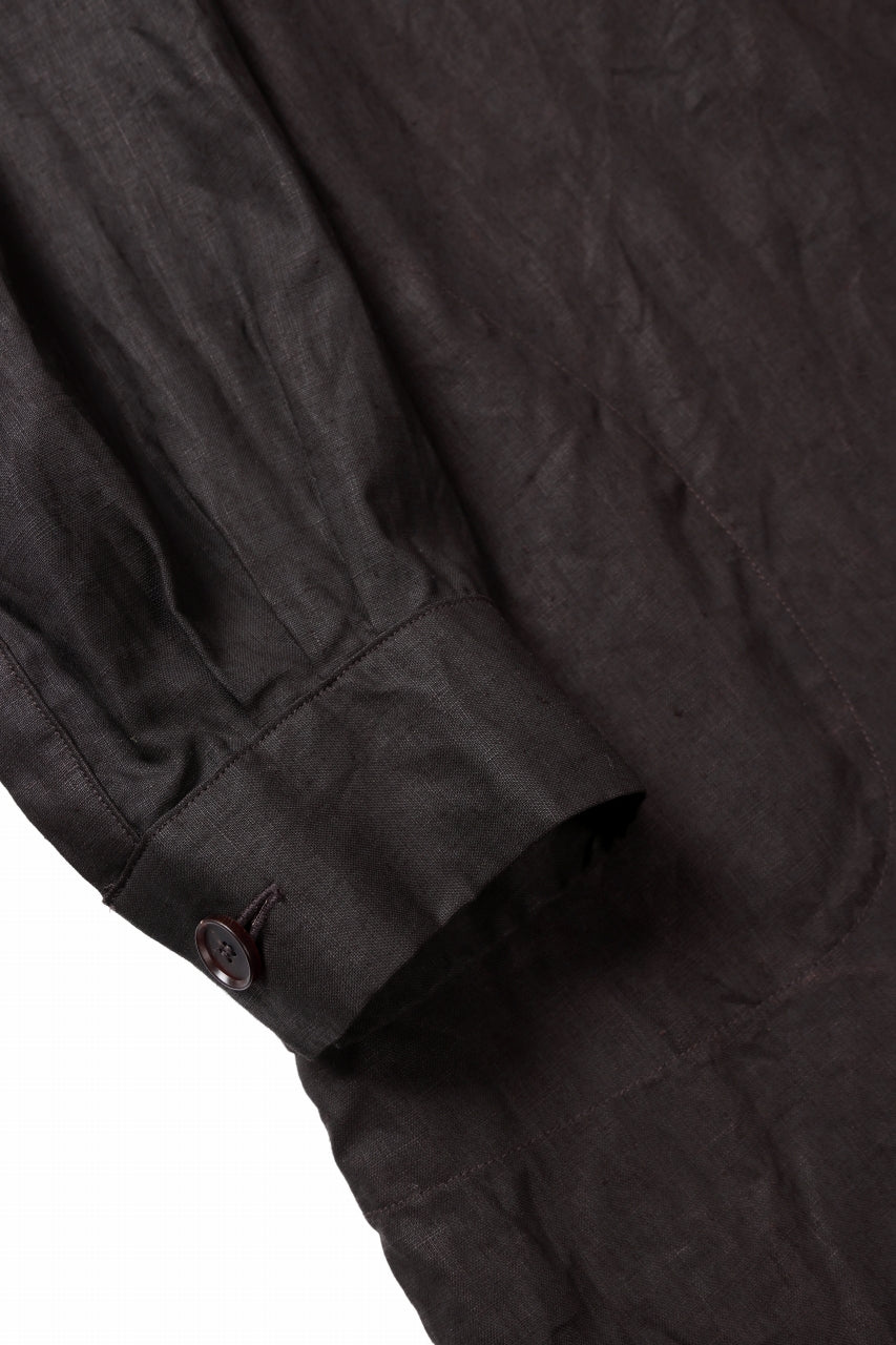 画像をギャラリービューアに読み込む, YUTA MATSUOKA long shirt / bengala ink coating linen (reddish brown)