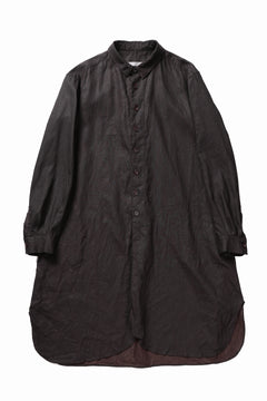 画像をギャラリービューアに読み込む, YUTA MATSUOKA long shirt / bengala ink coating linen (reddish brown)