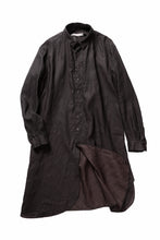 画像をギャラリービューアに読み込む, YUTA MATSUOKA long shirt / bengala ink coating linen (reddish brown)