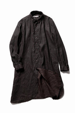 画像をギャラリービューアに読み込む, YUTA MATSUOKA long shirt / bengala ink coating linen (reddish brown)