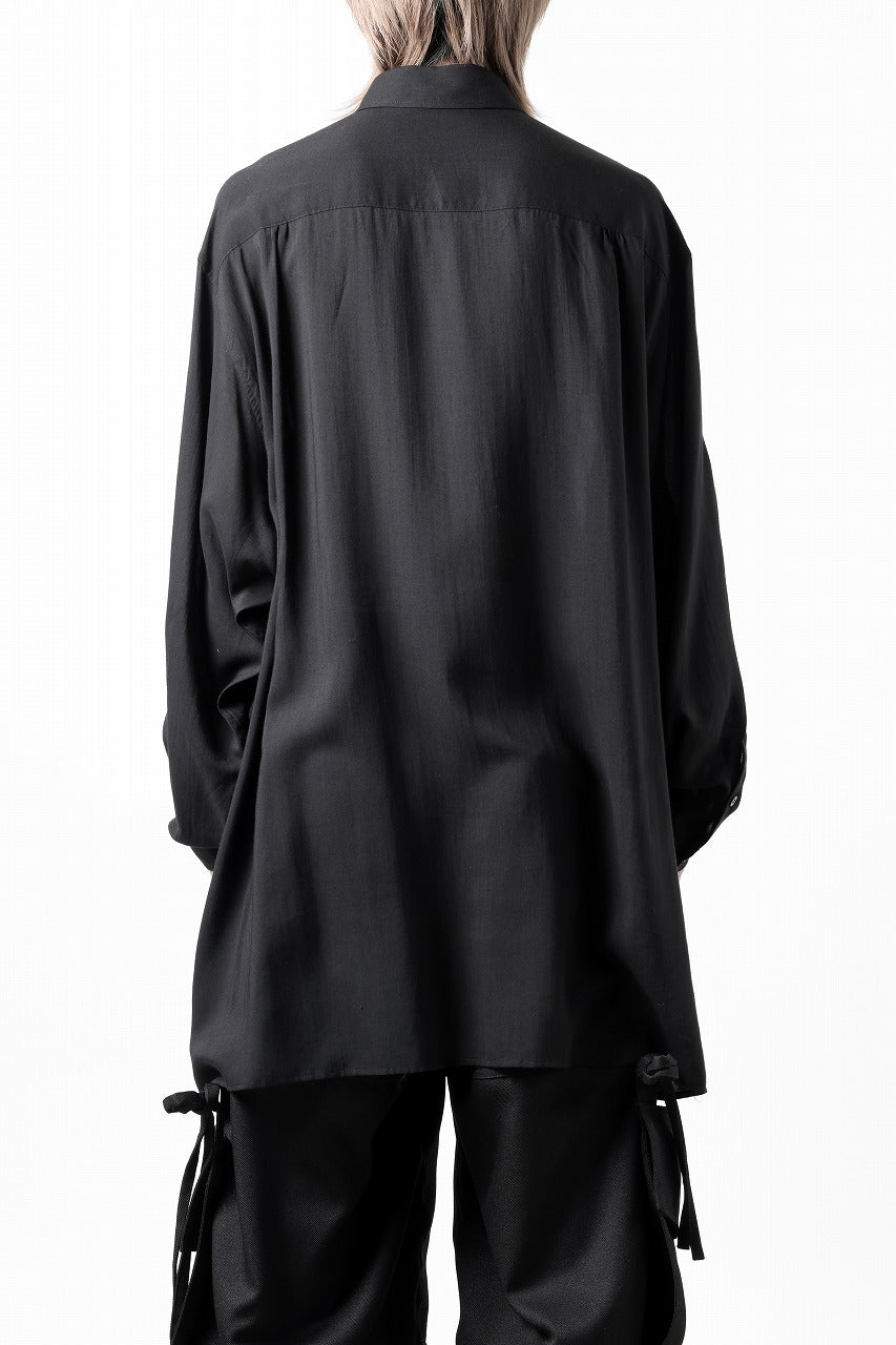 画像をギャラリービューアに読み込む, Y's for men BIG SHIRT / CELLULOSE LAWN (BLACK)