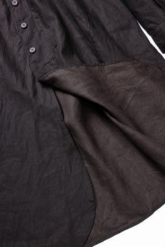 画像をギャラリービューアに読み込む, YUTA MATSUOKA long shirt / bengala ink coating linen (reddish brown)