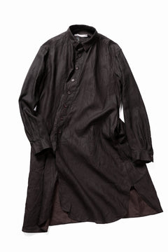 画像をギャラリービューアに読み込む, YUTA MATSUOKA long shirt / bengala ink coating linen (reddish brown)