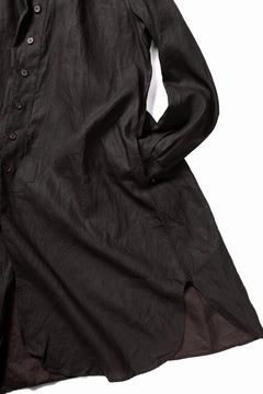 画像をギャラリービューアに読み込む, YUTA MATSUOKA long shirt / bengala ink coating linen (reddish brown)