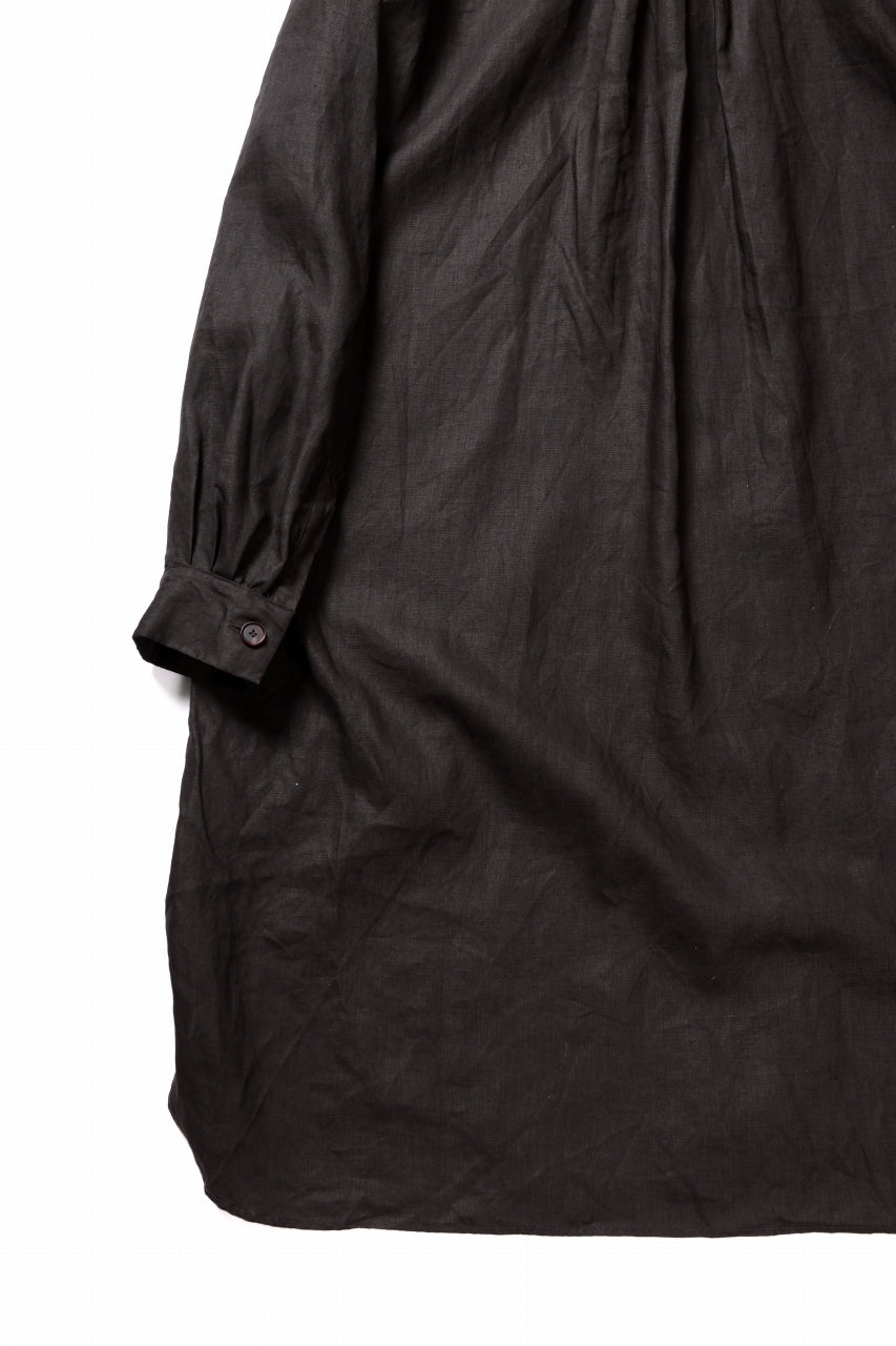 画像をギャラリービューアに読み込む, YUTA MATSUOKA long shirt / bengala ink coating linen (reddish brown)