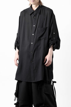 画像をギャラリービューアに読み込む, Y's for men BIG SHIRT / CELLULOSE LAWN (BLACK)