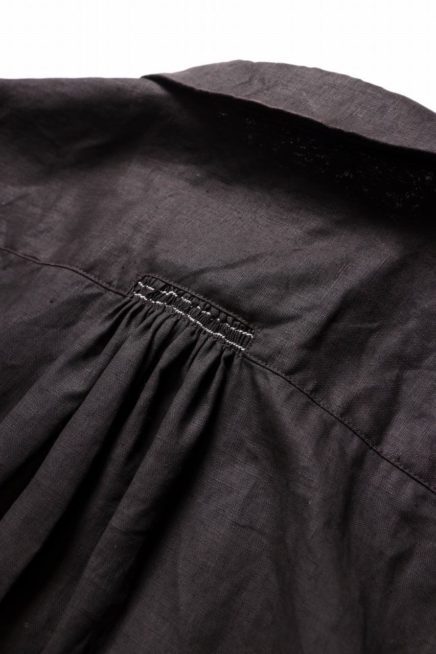 画像をギャラリービューアに読み込む, YUTA MATSUOKA long shirt / bengala ink coating linen (reddish brown)