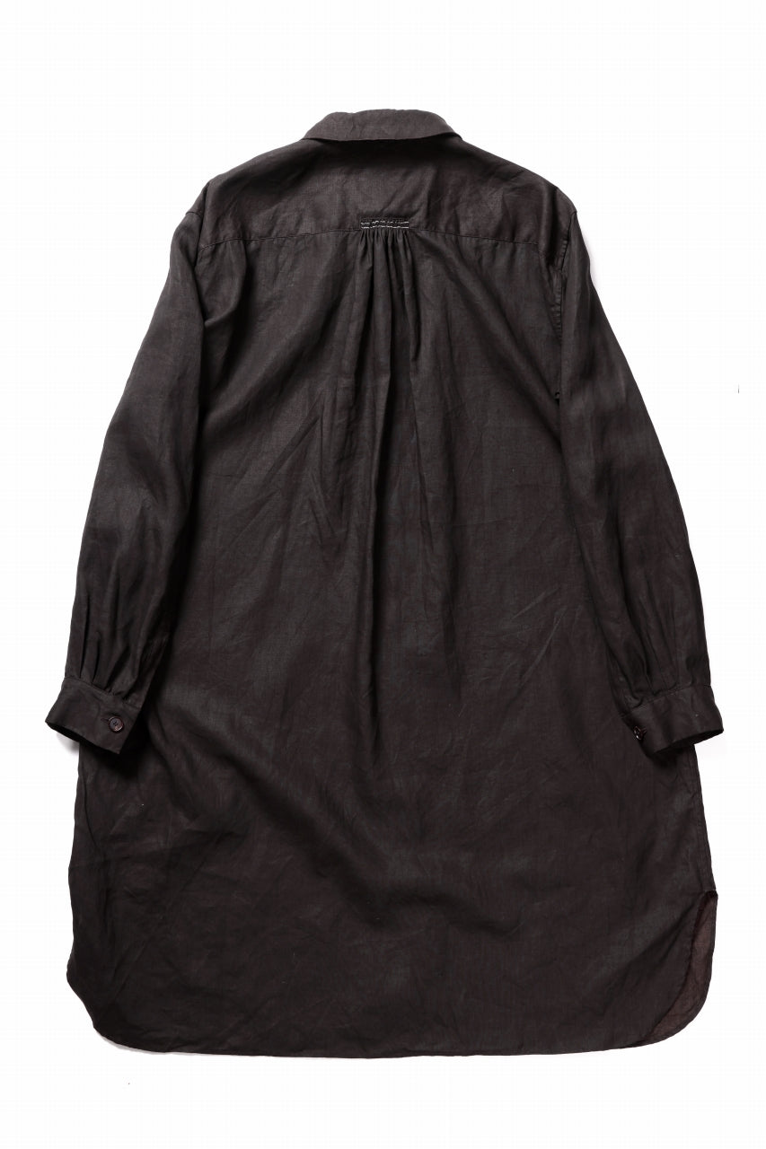 画像をギャラリービューアに読み込む, YUTA MATSUOKA long shirt / bengala ink coating linen (reddish brown)