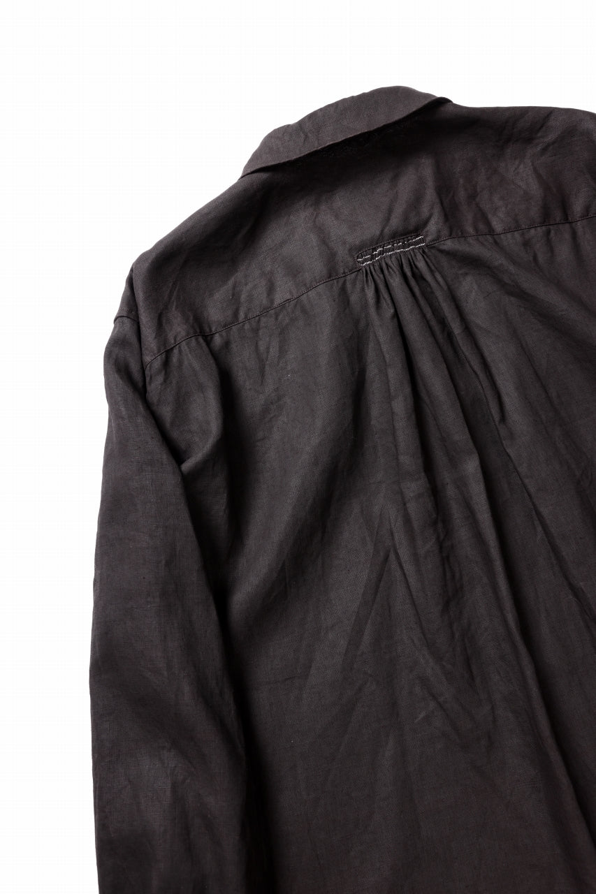 画像をギャラリービューアに読み込む, YUTA MATSUOKA long shirt / bengala ink coating linen (reddish brown)