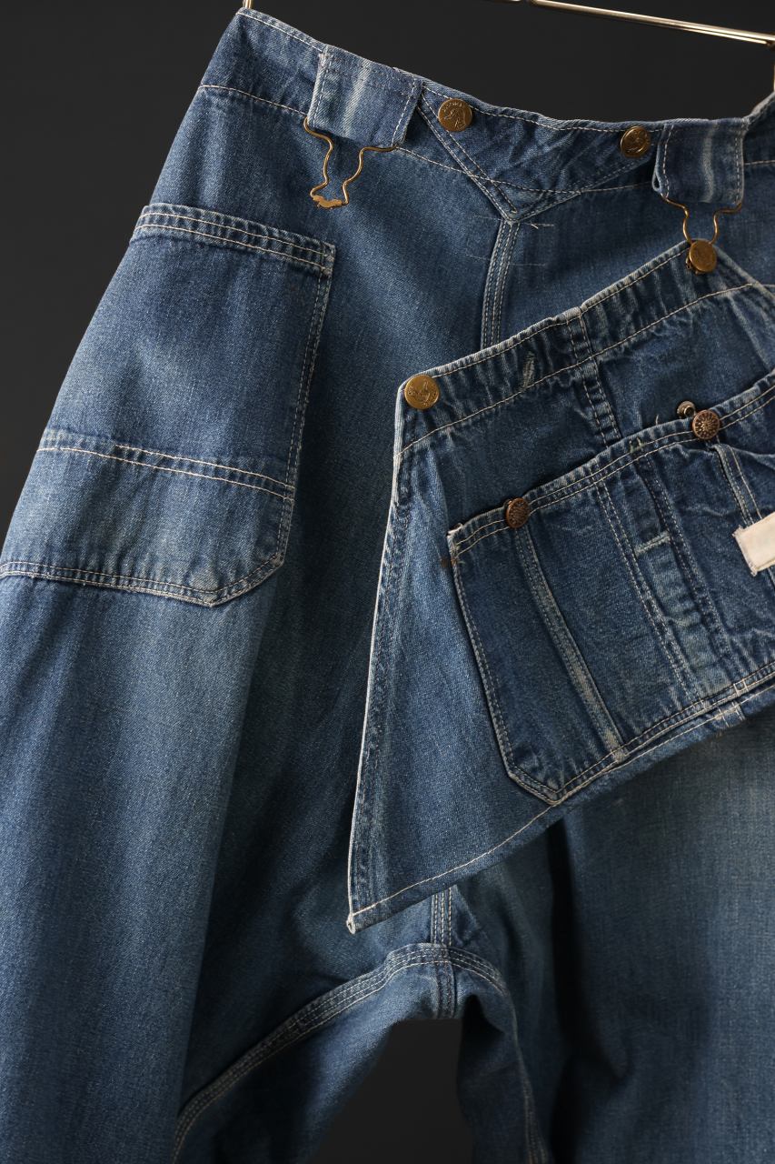 画像をギャラリービューアに読み込む, CHANGES REMAKE PAINTER DENIM PANTS with APRON PARTS (INDIGO #C)